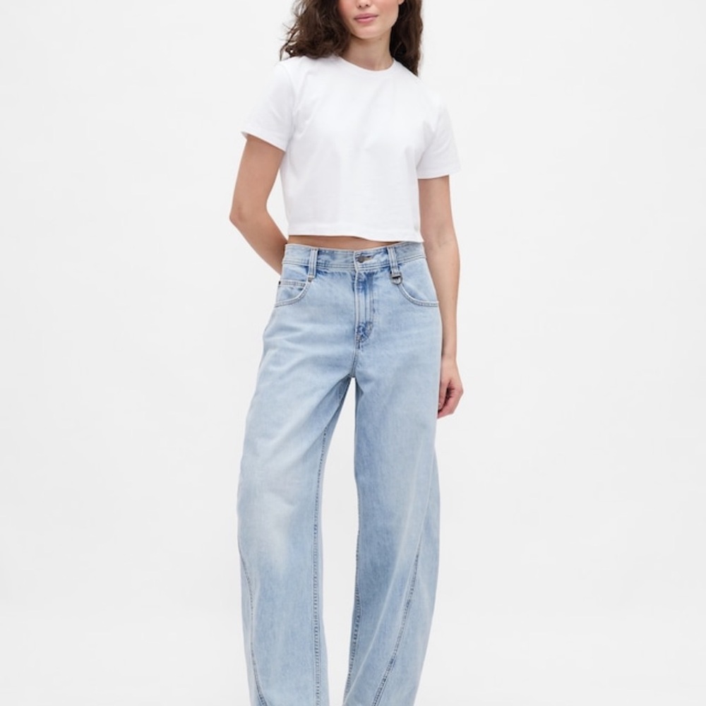 GAP X Beis High Rise Barrel Jean